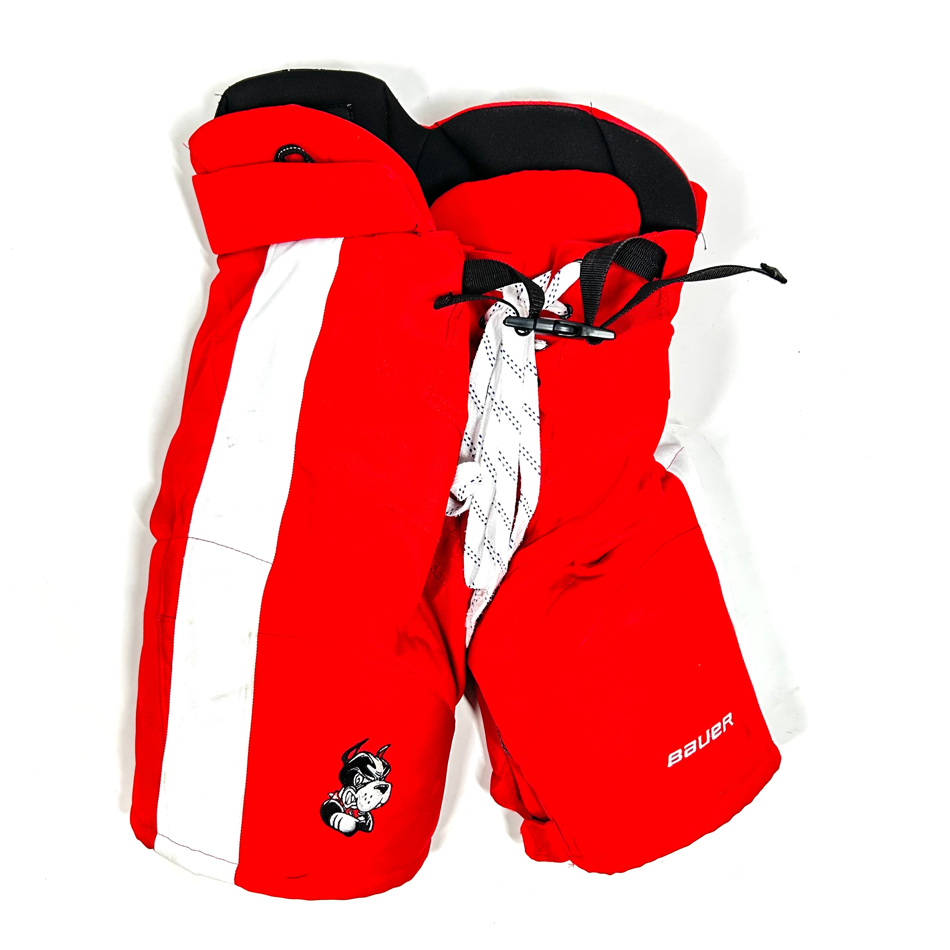 Bauer Nexus - Pantalon de hockey NCAA Pro Stock pour femme d'occasion (rouge/blanc)